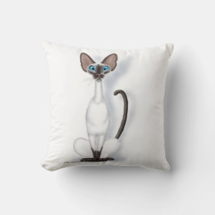 Tall & Quirky Siamese Cat Cartoon Cushion