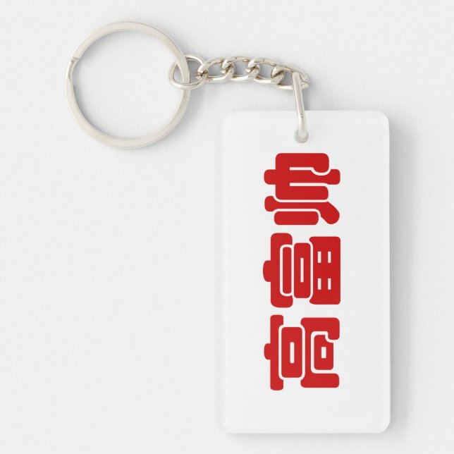 Tall, Rich & Handsome 高富帅 Chinese Hanzi MEME Key Ring (Front)