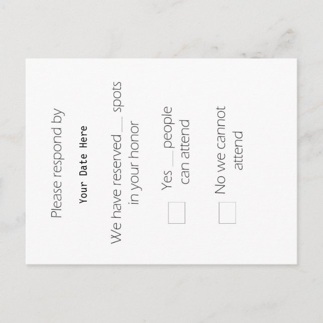 Tall RSVP Postcard (Front)