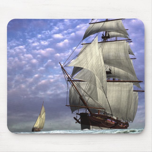 Tall Ship and Ketch Mouse Pad (Front)