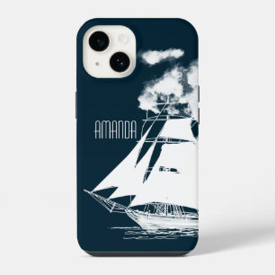 Tall Ship & Clouds Nautical iPhone 14 Case
