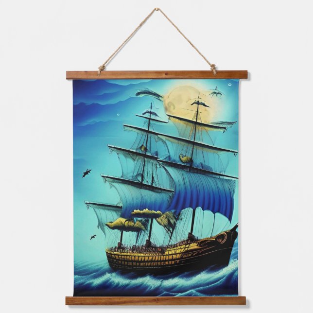 Tall Ship Nautical Hanging Tapestry (Front)