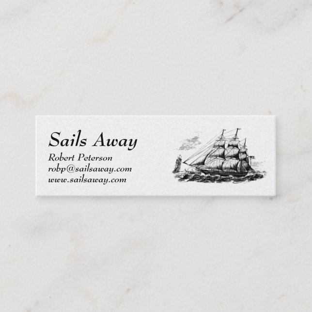 Tall Ship Nautical Mini Business Card (Front)