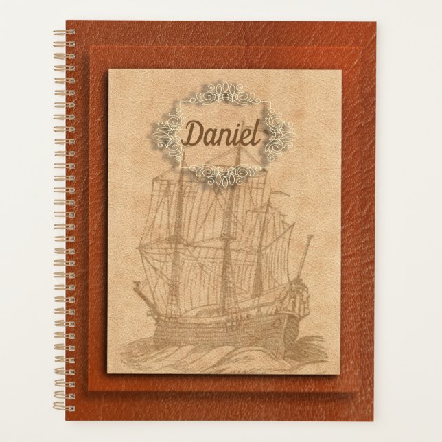 Tall Ship Nautical Personalised Planner (Front)