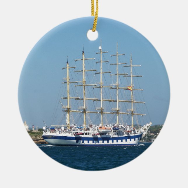 Tall Ship Royal Clipper Ceramic Tree Decoration (Front)