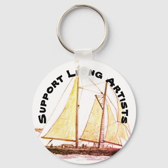 Tall Ship - Support Living Artists Key Ring (Front)