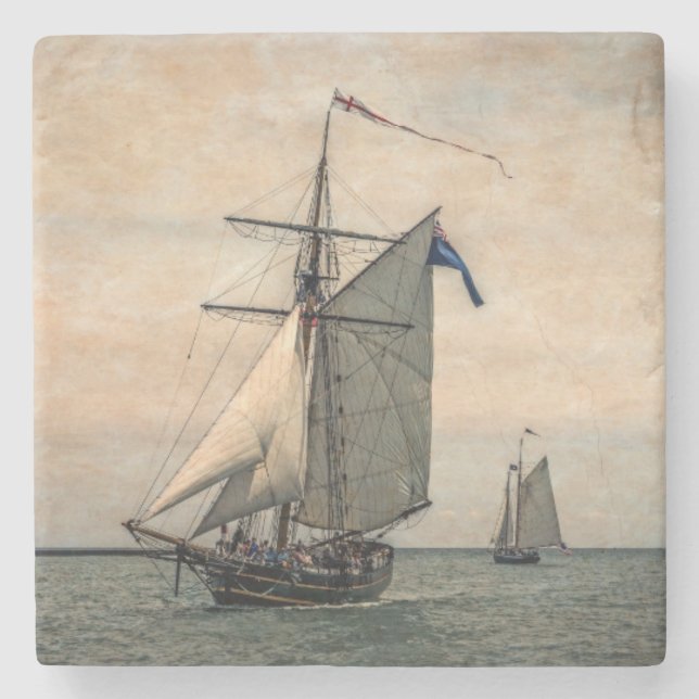 Tall Ships Festival, Digitally Altered Stone Coaster (Front)