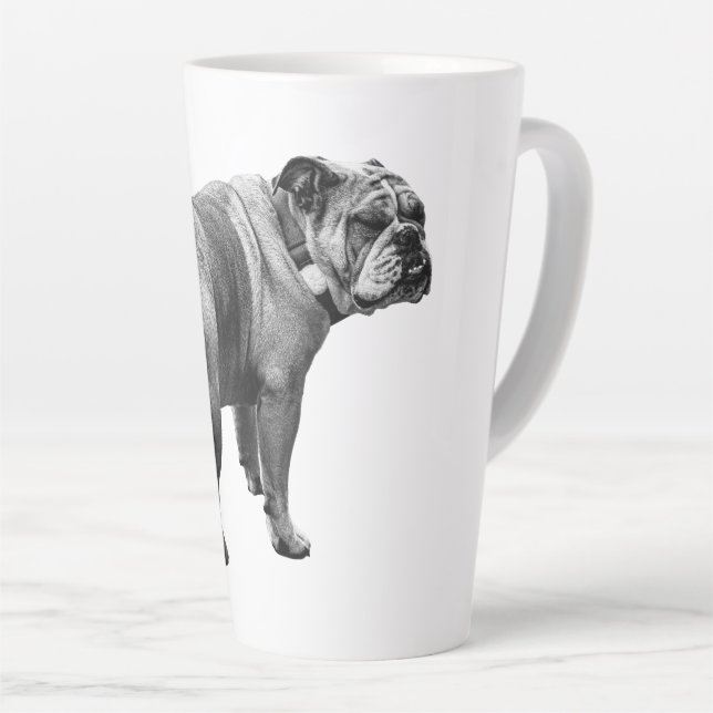 Tall Sketch, Gentle Start Latte Mug (Right Angle)