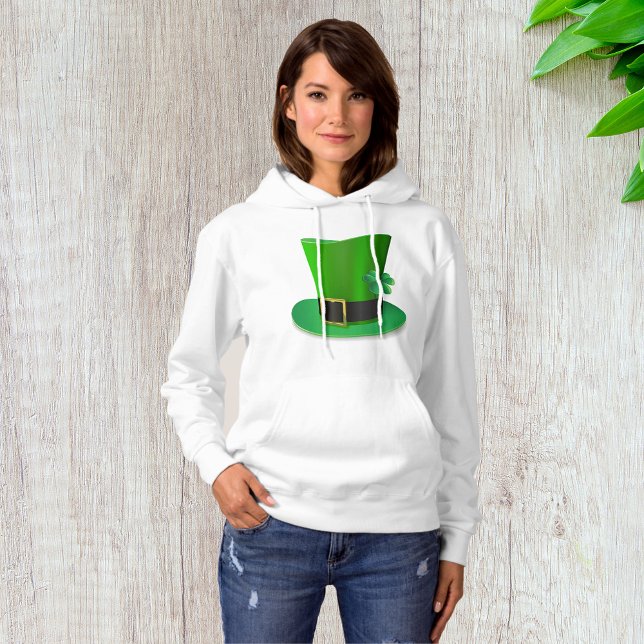 Tall St Patricks Day Hat Womens Hoodie (Creator Uploaded)