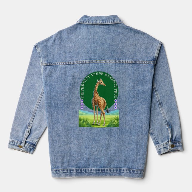 tall standing giraffe denim jacket (Back)