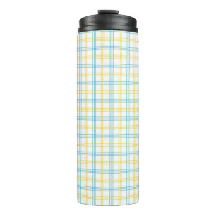 Tall travel mug with a black lid