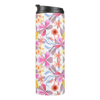 Tall travel mug with a black lid