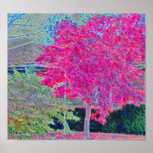 Tall Tree Digitally Painted Poster