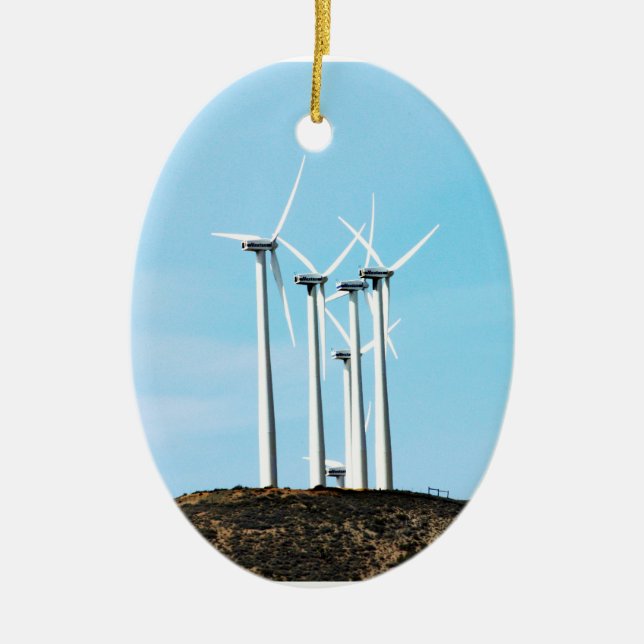 Tall Turbines Ceramic Tree Decoration (Front)