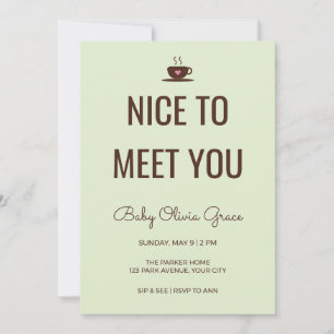 Tall Type Nice to Meet You Sip and See Invitation