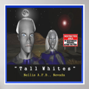 Tall white aliens poster