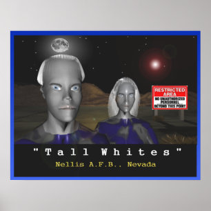 Tall white aliens poster