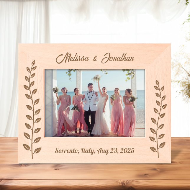 Tall Wreath Branch Couple Wedding Anniversary 7x5 Etched Frames (Creator Uploaded)