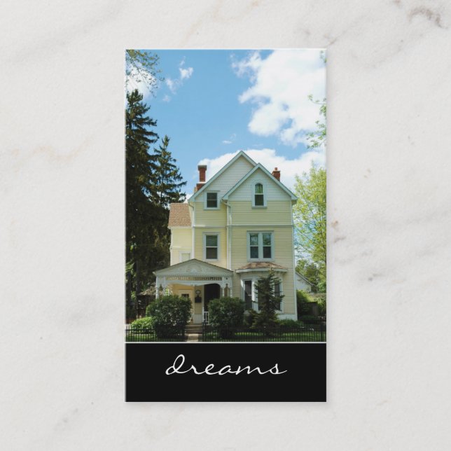 Tall Yellow Real Estate House Business Card (Front)