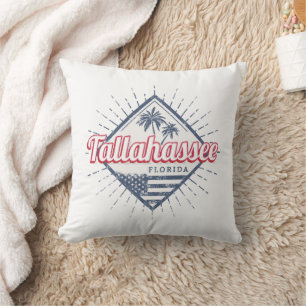 Tallahassee City Florida United States Vintage USA Cushion