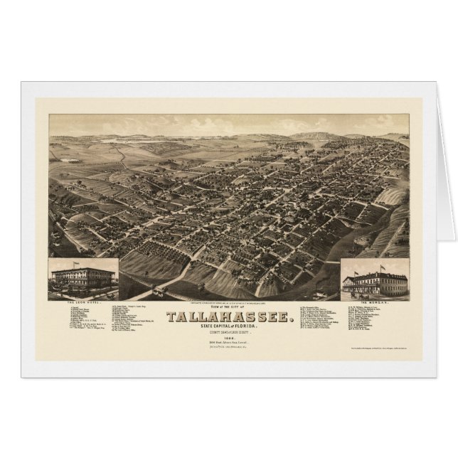 Tallahassee, FL Panoramic Map - 1885 (Front Horizontal)