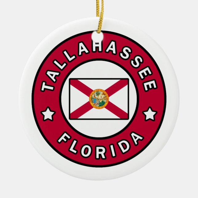 Tallahassee Florida Ceramic Tree Decoration (Front)