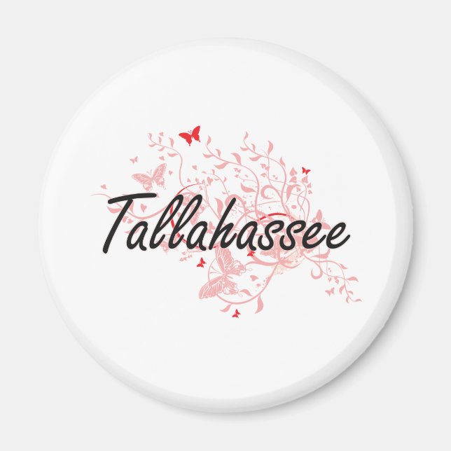 Tallahassee Florida City Artistic design with butt Magnet (Front)