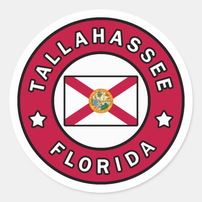 Tallahassee Florida Classic Round Sticker (Front)