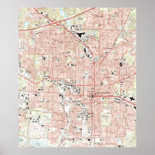 Tallahassee Florida Map (1999) Poster