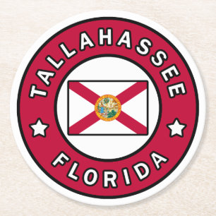 Tallahassee Florida Round Paper Coaster