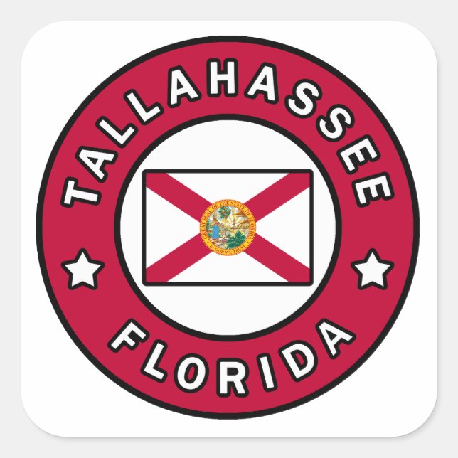 Tallahassee Florida Square Sticker (Front)