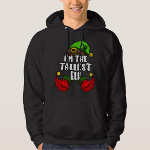 Tallest Elf Matching Family Christmas Party Pajama Hoodie