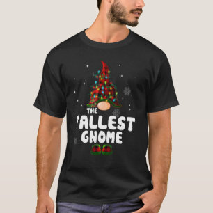 Tallest Gnome Buffalo Plaid Christmas Matching Fam T-Shirt