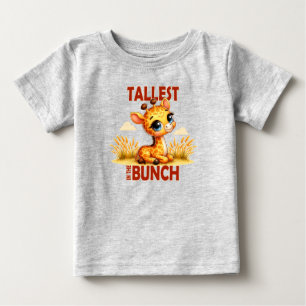 Tallest in the Bunch pun Cute Baby Giraffe cartoon T-Shirt