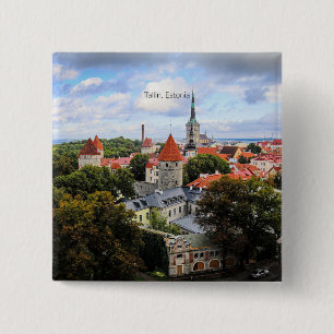 Tallin, Estonia Historic Centre,  15 Cm Square Badge
