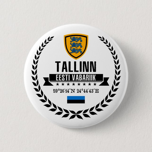 Tallinn 6 Cm Round Badge (Front)
