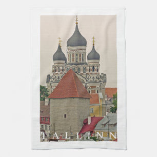 Tallinn Alexander Nevsky Cathedral view tea towel