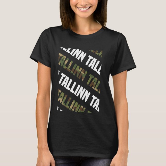 Tallinn Camo Pattern Green Camouflage T-Shirt (Front)