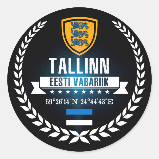 Tallinn Classic Round Sticker (Front)
