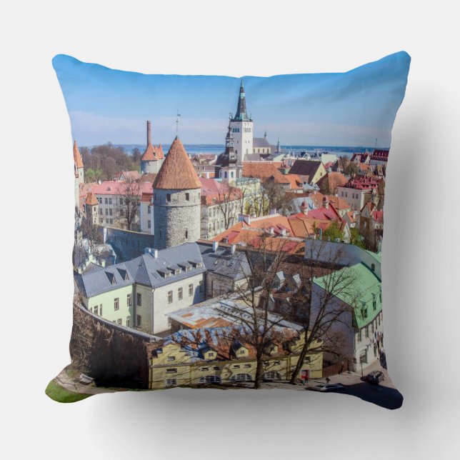 Tallinn downtown aerial view cushion (Front)