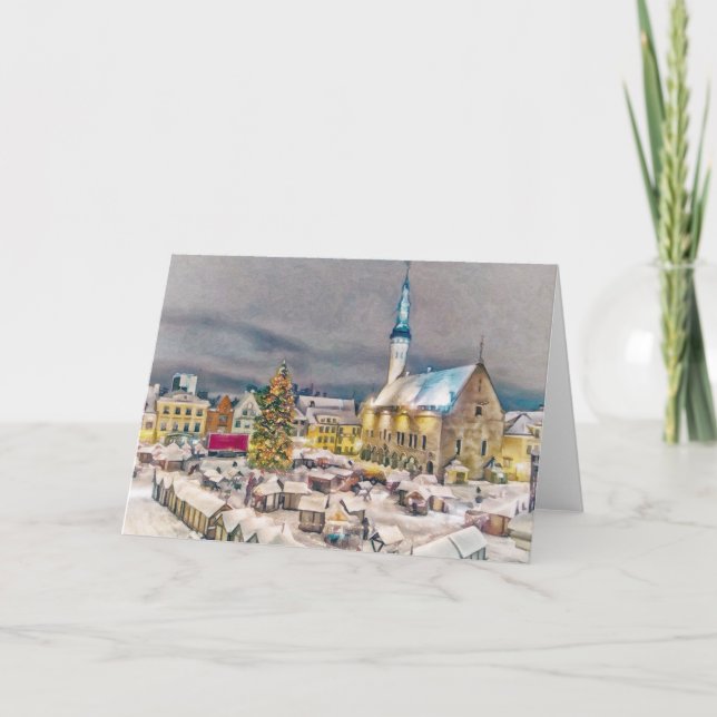 Tallinn Estonia Christmas Market Holiday Card (Front)
