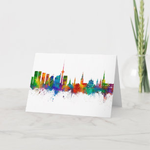 Tallinn Estonia Skyline Card