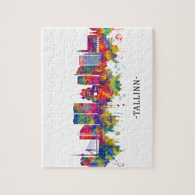 Tallinn Estonia Skyline Jigsaw Puzzle (Vertical)
