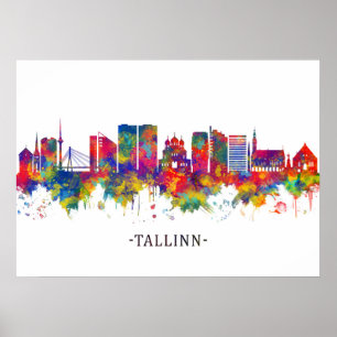 Tallinn Estonia Skyline Poster