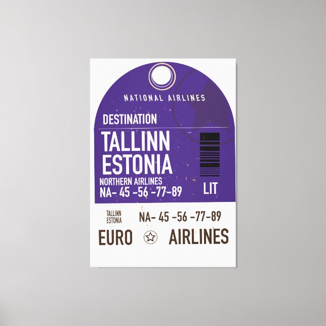 Tallinn Estonia travel ticket Canvas Print (Front)