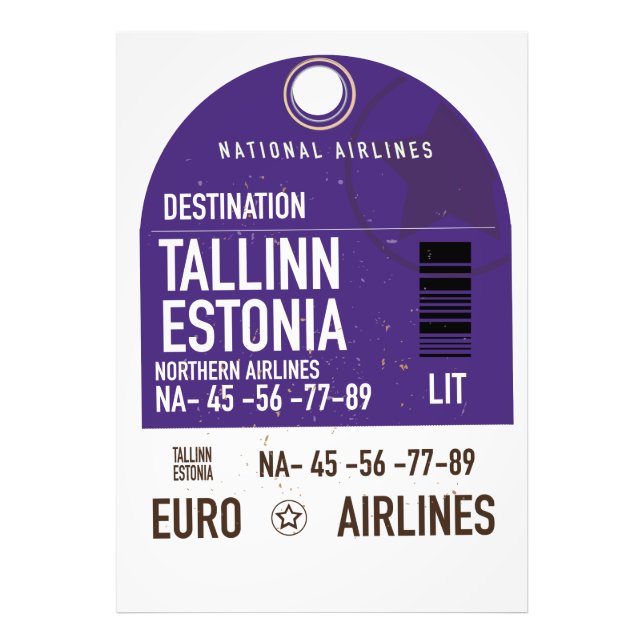 Tallinn Estonia travel ticket Photo Print (Front)