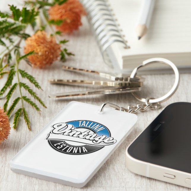 Tallinn Estonia vintage logo Key Ring (Front Right)