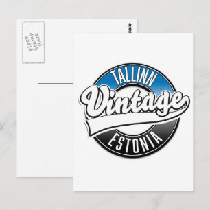 Tallinn Estonia vintage logo Postcard