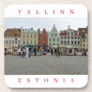 Tallinn market stalls view coasters