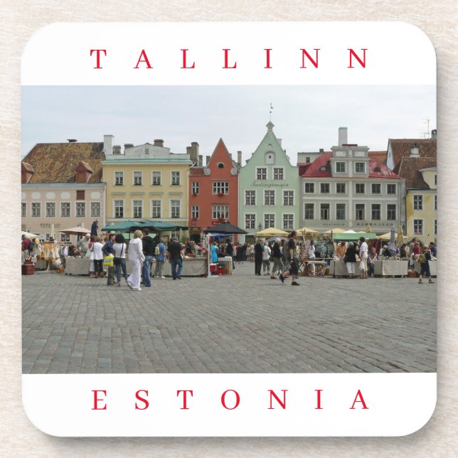 Tallinn market stalls view coasters (Front)